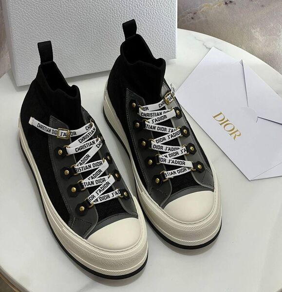 Кеды Christian Dior женский текстиль черный 180640