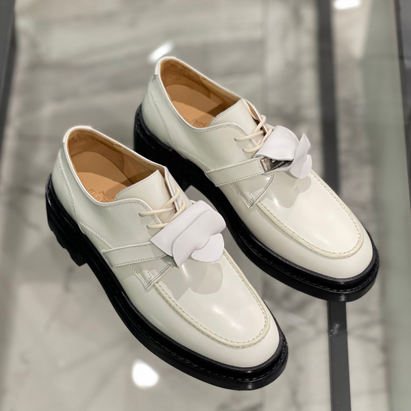 Дерби Hermès женский кожа белый 16355-4