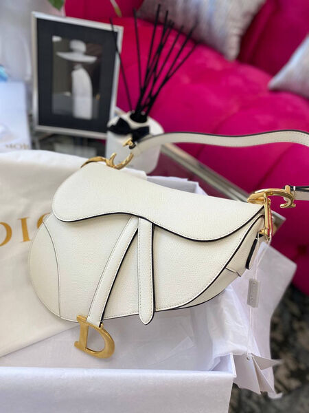 Сумка Dior Saddle женский кожа белый 74381-6
