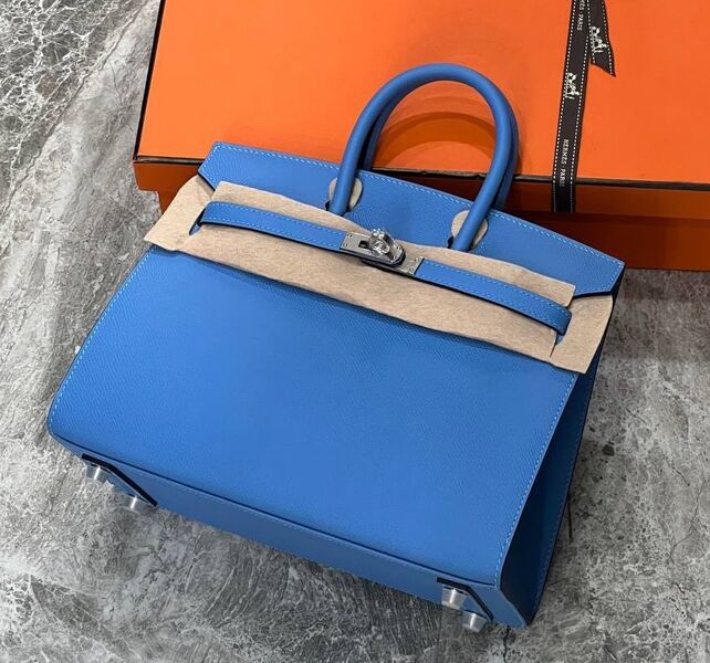 Сумка Hermès Birkin 25 женский кожа бирюзовый 116490