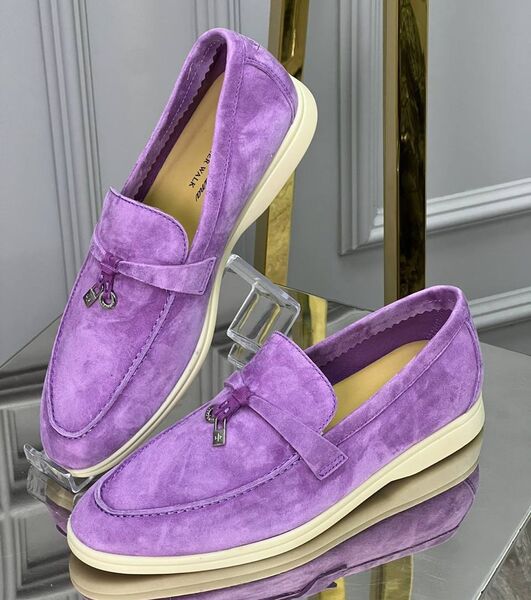 Лоферы Loro Piana женский замша фиолетовый 143239