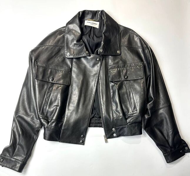 Куртка Saint Laurent женский кожа черный 174876