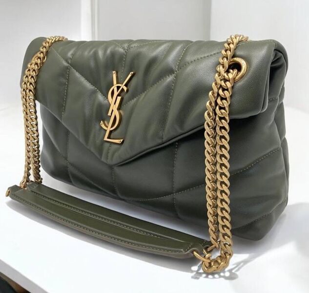 Сумка Saint Laurent женский кожа болотный 156546