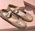 Балетки Miu Miu женский кожа swift темно-бежевый 146847