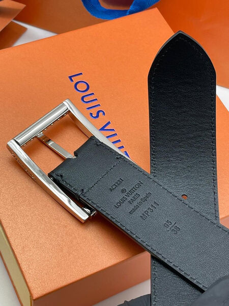 Мужской ремень Louis Vuitton мужской кожа черный 111464-3