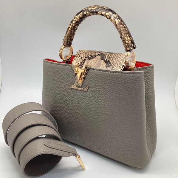 Сумка Louis Vuitton Capucines женский кожа графитовый 120050