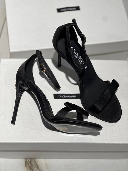 Босоножки Dolce&Gabbana женский сатин черный 137135-4