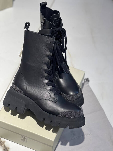 Ботинки Brunello Cucinelli женский кожа черный 98279-2
