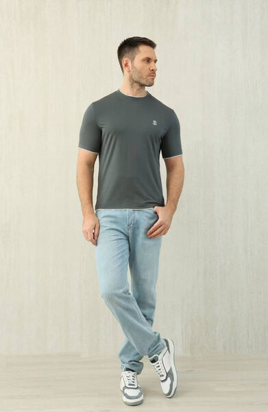 Мужская футболка Brunello Cucinelli мужской графитовый 182620-3