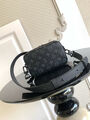 Мужская сумка мессенджер Louis Vuitton мужской кожа черный 200796-3