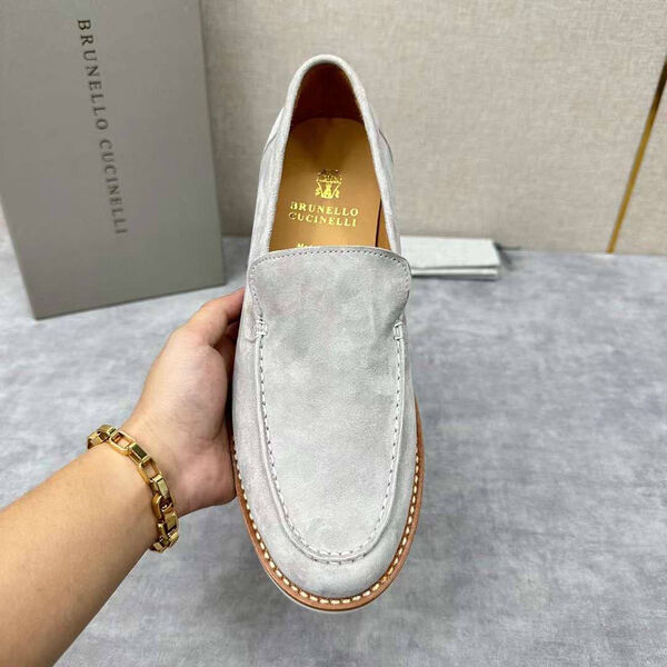 Мужские лоферы Brunello Cucinelli мужской замша графитовый 146658-6