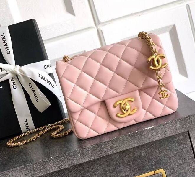 Сумка Chanel женский кожа розовый 198041