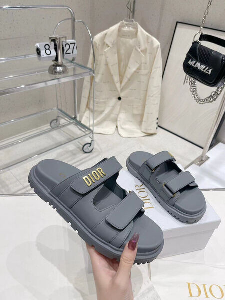 Шлепки Christian Dior женский кожа графитовый 106528-4