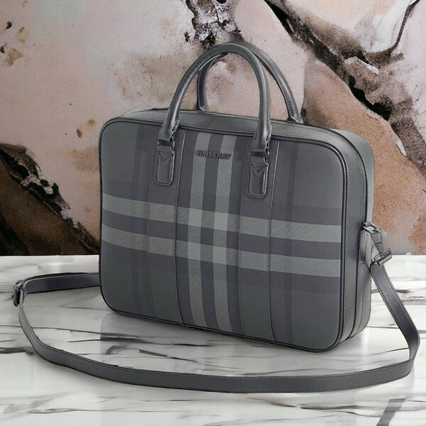 Мужской портфель Burberry мужской текстиль графитовый 115317-4
