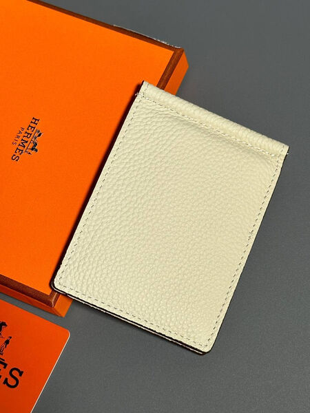 Зажим для купюр Hermès мужской кожа бежевый 154030-2