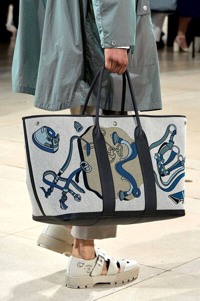 Сумка Hermès женский текстиль графитовый 197481-2