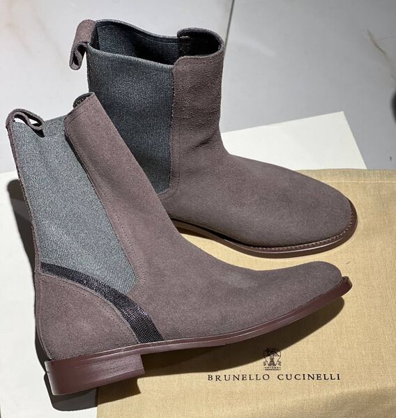 Ботинки Brunello Cucinelli женский замша бежевый 128250