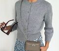 Кардиган Chanel женский вязаная ткань графитовый 168367-1