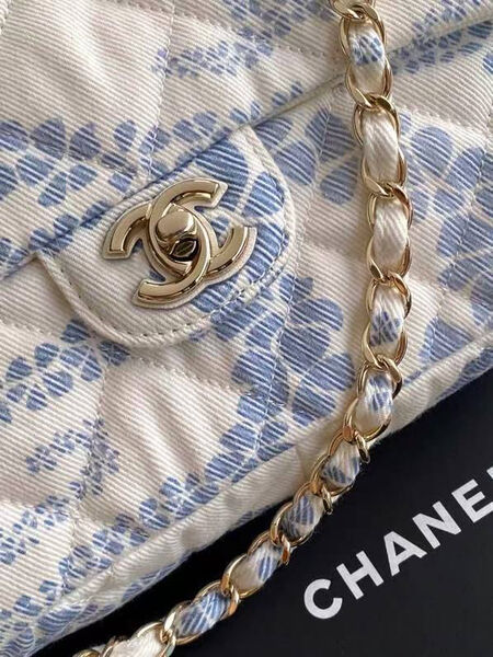 Сумка Chanel женский текстиль белый 192439-5