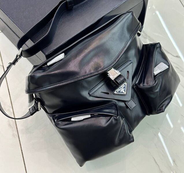 Мужская сумка мессенджер Prada мужской кожа черный 167082