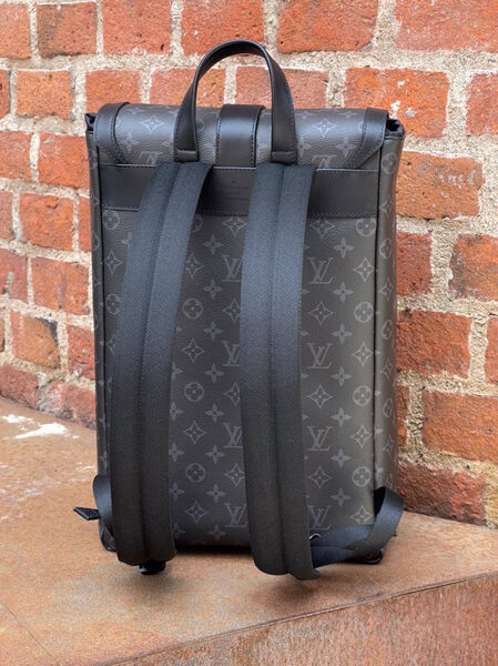 Мужской рюкзак Louis Vuitton мужской кожа графитовый 121188-2