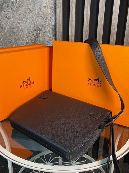 Мужская сумка мессенджер Hermès мужской кожа черный 155332-2