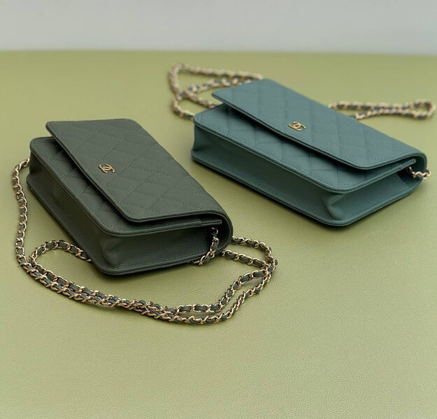Сумка Chanel Mini женский кожа болотный 187545-3