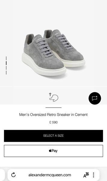 Кроссовки Alexander McQueen мужской замша графитовый 180217-6