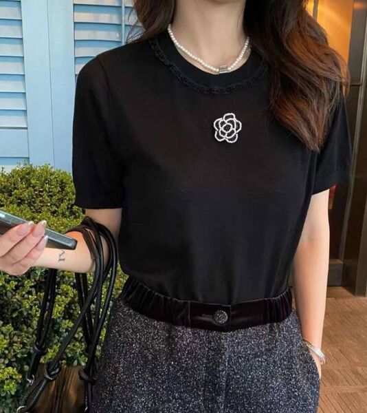 Футболка Chanel женский черный 199416