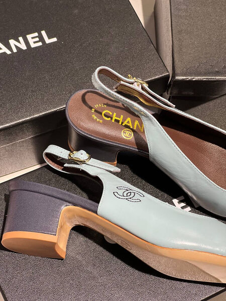 Туфли Chanel женский кожа бирюзовый 146829-2
