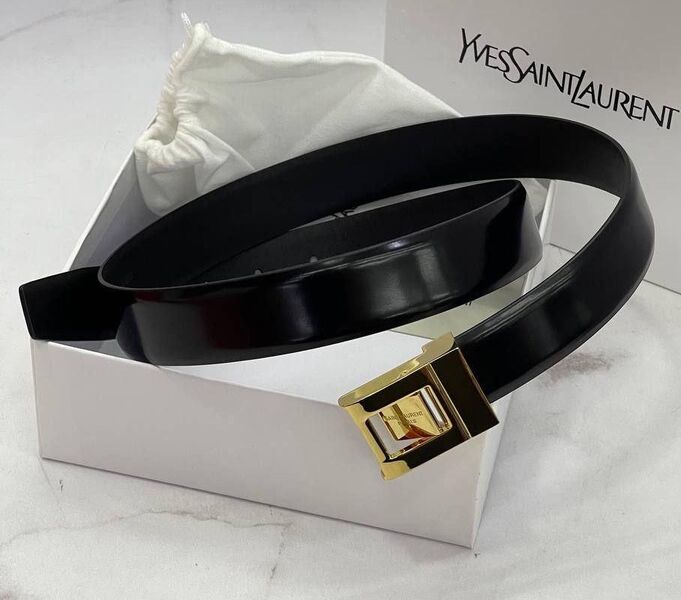 Ремень Saint Laurent женский кожа черный 161147