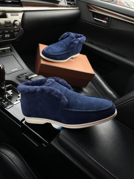 Мужские лоферы Loro Piana мужской синий 45072-6