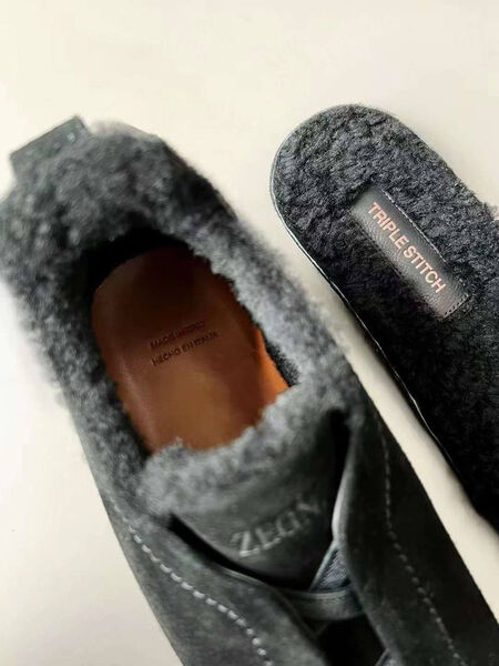Мужские кеды Zegna мужской замша черный 170255-6