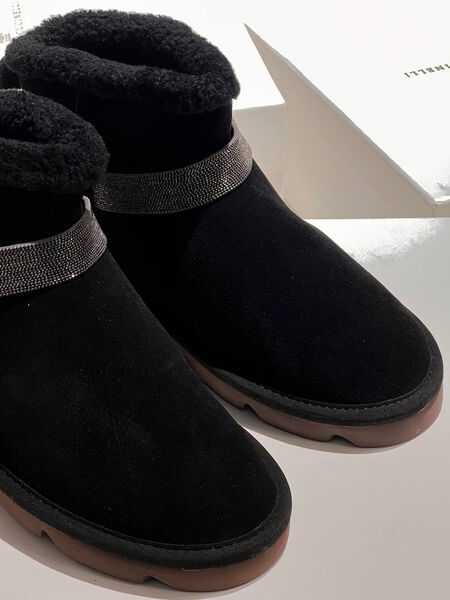 Угги Brunello Cucinelli женский замша черный 165087-2