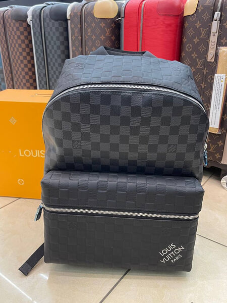 Мужской рюкзак Louis Vuitton мужской кожа черный 167091-4