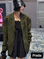 Куртка пиджак Prada женский замша болотный 196904-2