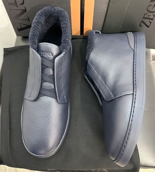 Мужские ботинки Zegna мужской кожа синий 168222