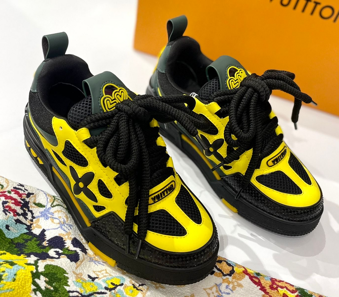 Кроссовки Louis Vuitton женский кожа горчичный 35739