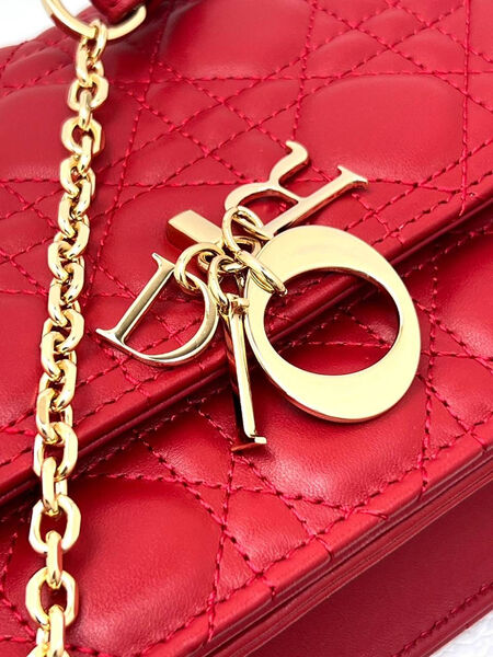 Сумка Christian Dior Handle женский кожа бордовый 152943-4