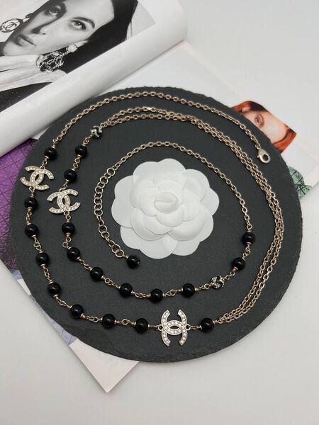 Колье Chanel черный,коричневый 175841