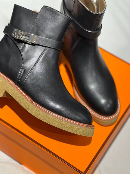 Ботинки Hermès женский кожа черный 134303-6