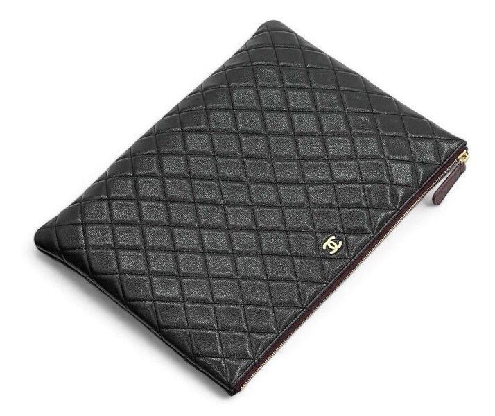 Папка Chanel женский кожа черный 153740