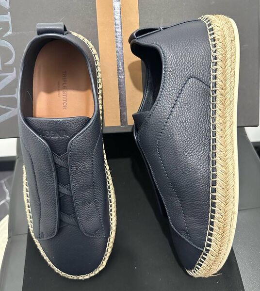 Мужские кеды Zegna мужской кожа синий 191396