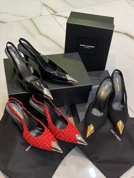 Туфли Saint Laurent женский кожа черный 81038-5