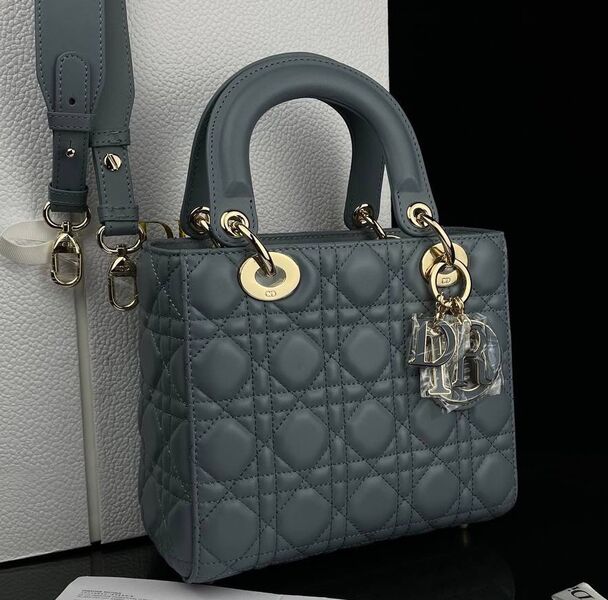 Сумка Christian Dior Lady женский кожа синий 120337