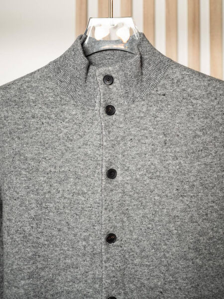 Мужской кардиган Brunello Cucinelli мужской вязаная ткань графитовый 168695-3