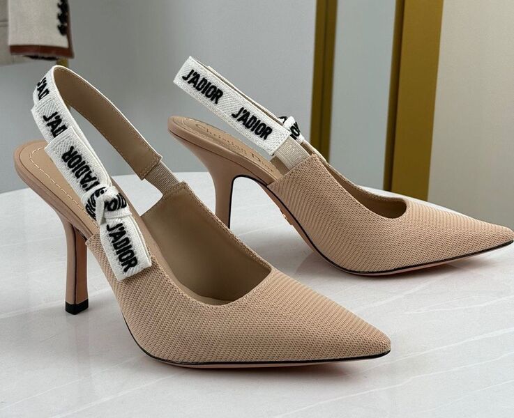 Туфли Christian Dior женский текстиль бежевый 156095