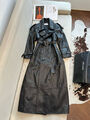 Плащ Saint Laurent женский кожа черный 196983-3