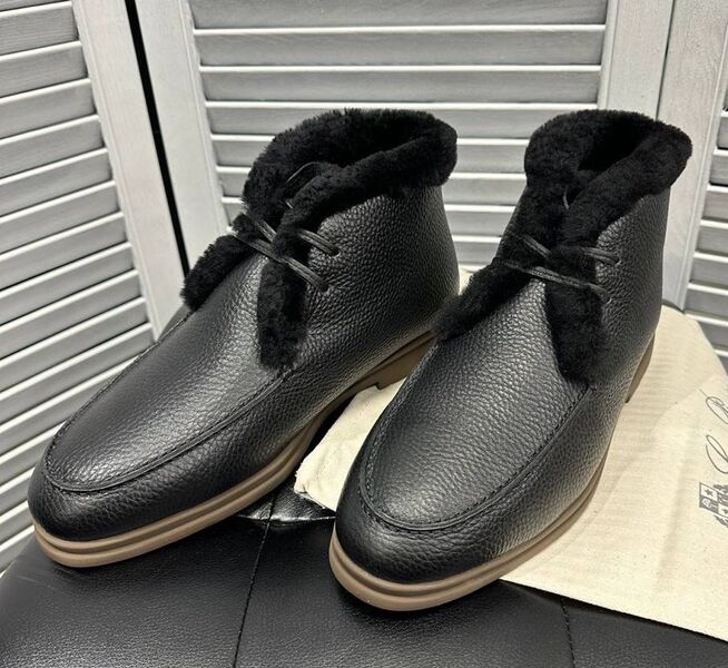 Мужские ботинки Loro Piana мужской кожа черный 131711