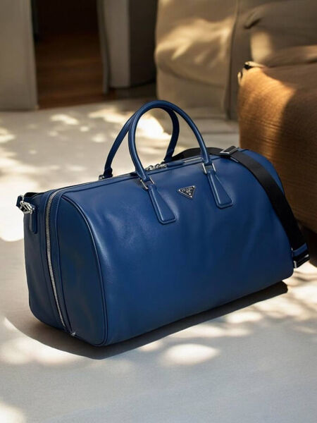 Дорожная сумка Prada мужской кожа синий 167106-2